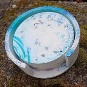 Poháralátét szett, tartóval